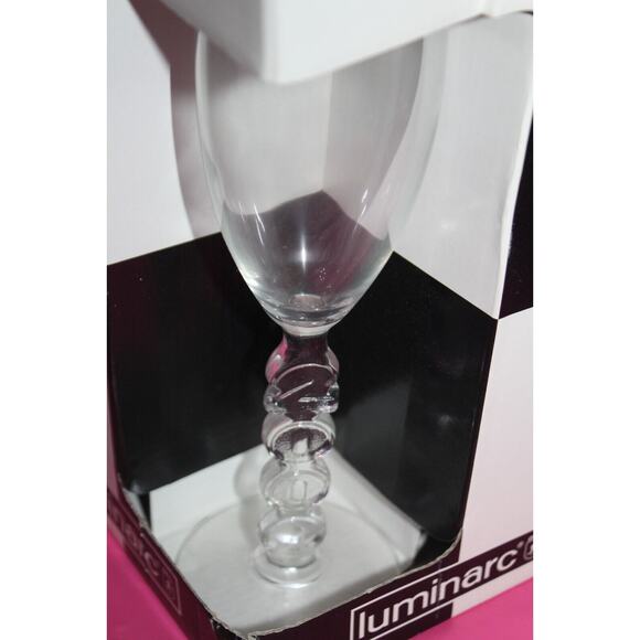 Vintage Millennium 2000 Luminarc 4 Piece Champagne Flutes Glassware In Box - Picture 2 of 4